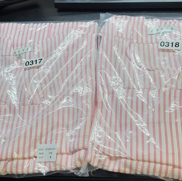 HYFVE SET Pink Striped Seersucker New In Poly Bag Small/Medium/Large Available - Picture 8 of 15